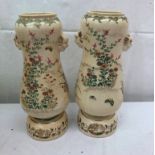 A pair of Satsuma-style floral vases