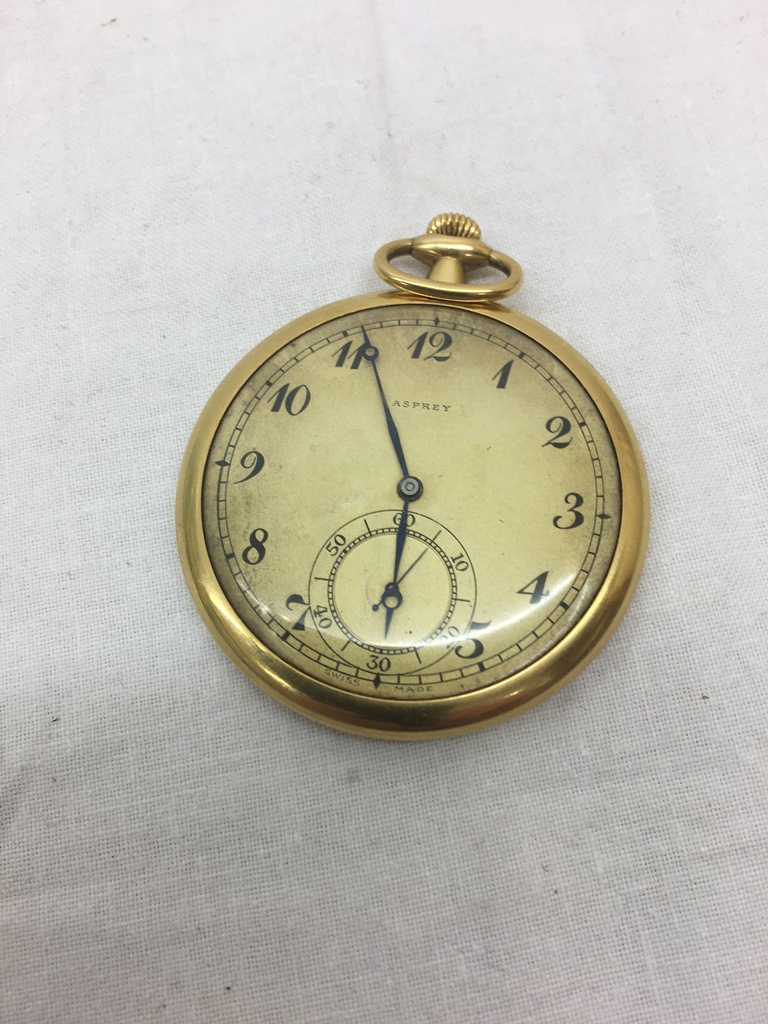 A 18ct gold pocket watch by Asprey