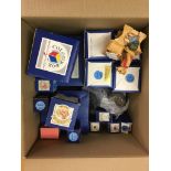 A box of boxed Peter Fagan teddy bear figures