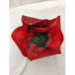 A Peter Layton signed studio glass poppy bowl