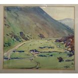 Gilbert Bernard Soloman (1890-1955): A hillside landscape, watercolour,