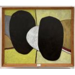 An abstract oil on board, signed 'GLC' & dated 1970, 60 x 75 cm.