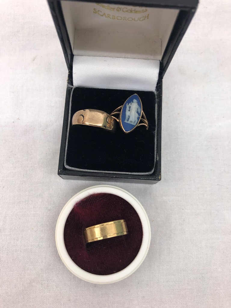 Three gold rings