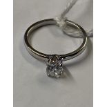 An 18ct white gold diamond solitaire ring