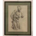 A pencil study of a classical sculpture, signed 'Dali',