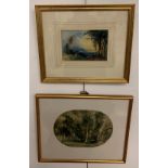 Two 19th century watercolours to include an example attributed to Samuel Palmer, 10 x 15 cm,