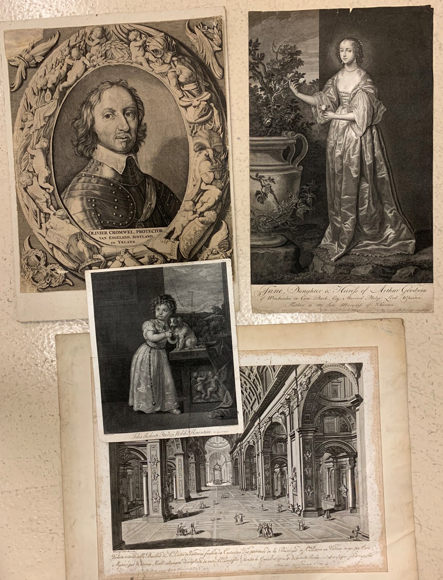 A quantity of early engravings, unframed,