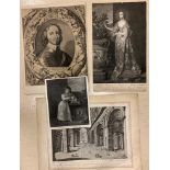 A quantity of early engravings, unframed,