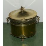 A brass coal bucket