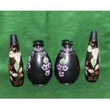 A pair of Shelley vases A/F and two others