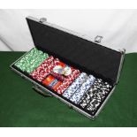 An aluminium cased poker set