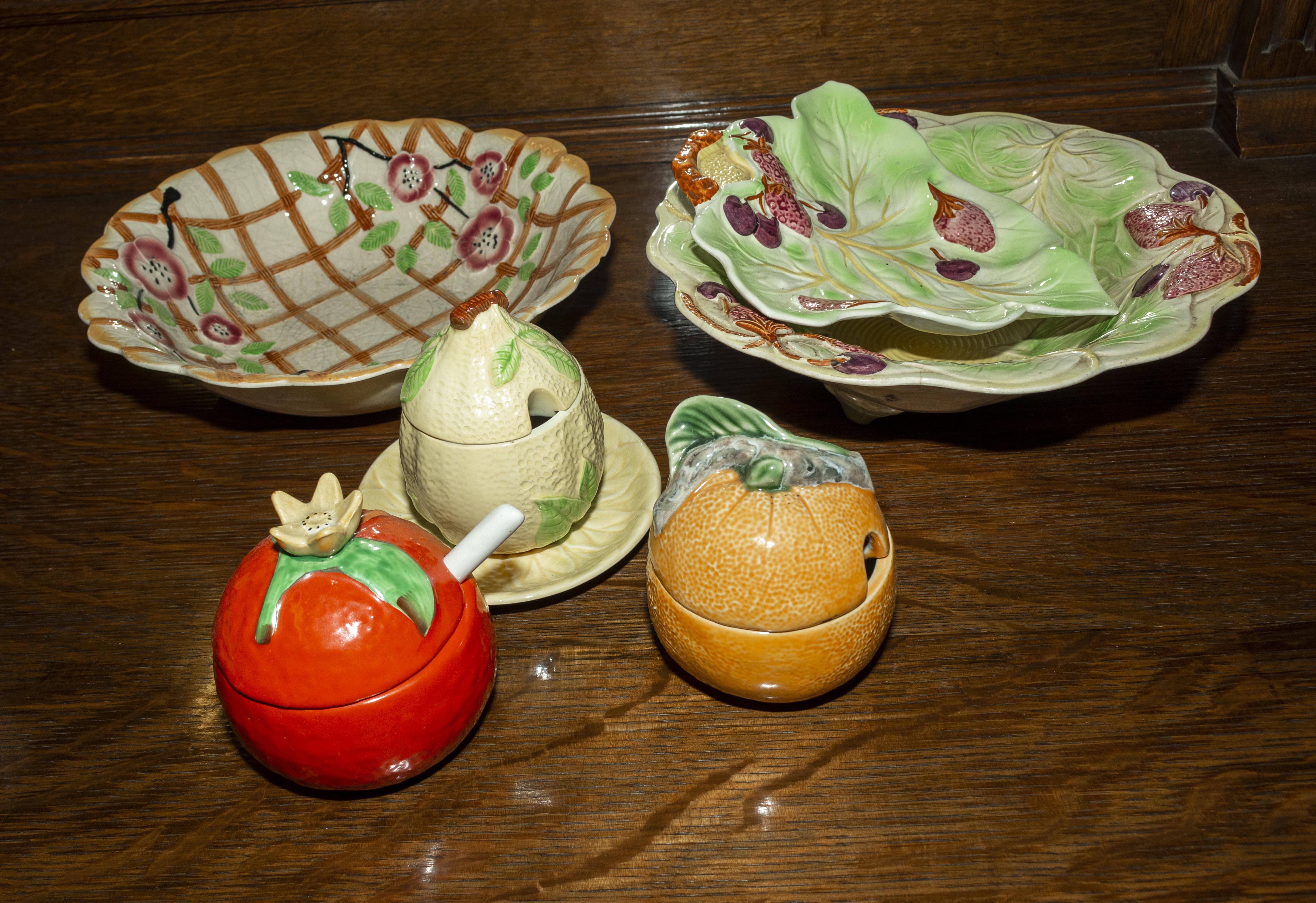 Carlton Ware dishes and assorted condiment pots