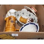 A box containing pottery items