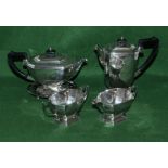 A silver plated tea service