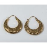 A pair of 9ct gold crescent moon earrings