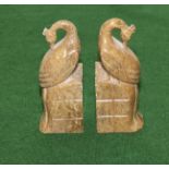 A pair of soapstone book ends