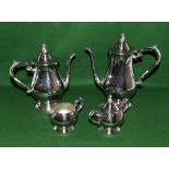 A silver plated coffee service