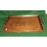 A vintage wooden tea tray