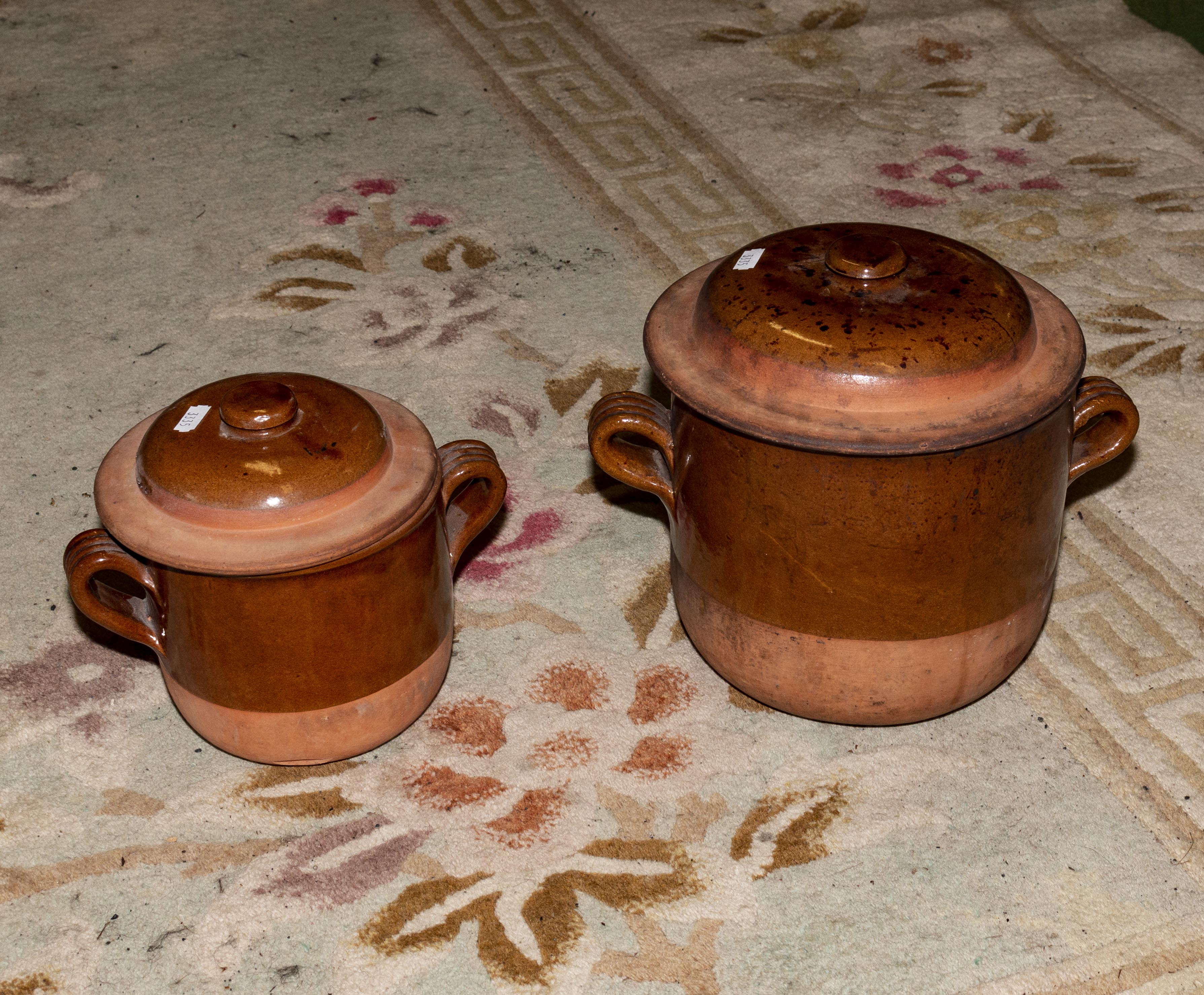 Two earthenware cooking pots