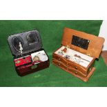 Two jewellery boxes and contents