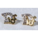 A pair of 9ct gold CZ Dior style earrings