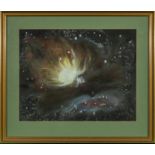 C Bairn - framed watercolour 'Orion Nebula' size 36.5cm x 46.5cm