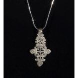 Ethiopian coptic cross on sterling silver chain