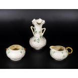 Three pieces of Belleek china