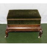 A Victorian rosewood stool with lift up top for music sheets.