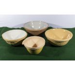 Four vintage baking bowls