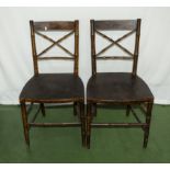 A pair of Victorian bamboo style chairs