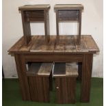 A recycled table and stools