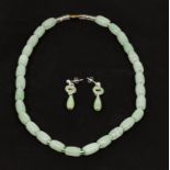 A jade necklace and earrings