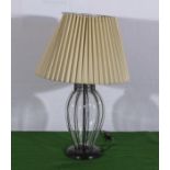 A table lamp and shade