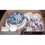 A box containing china and pottery