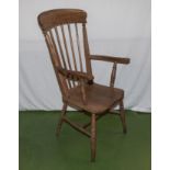 A pine armchair