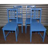 Four painted garden chairs