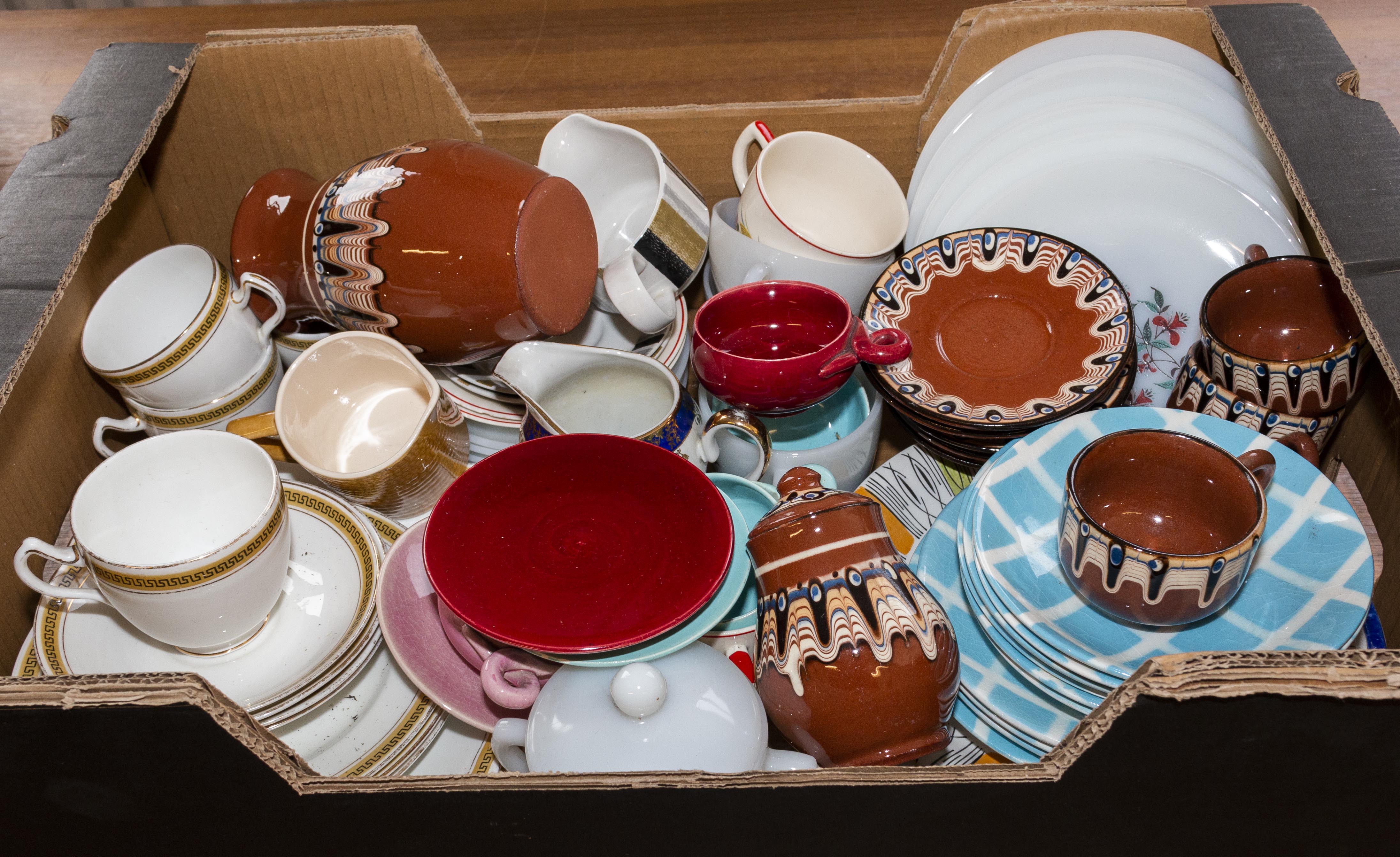 A box containing pottery