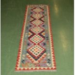 Vegetable dye wool Chobi Kilim runner 196cm x 60cm