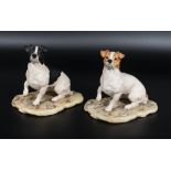 Two Border Fines Arts Jack Russell figures