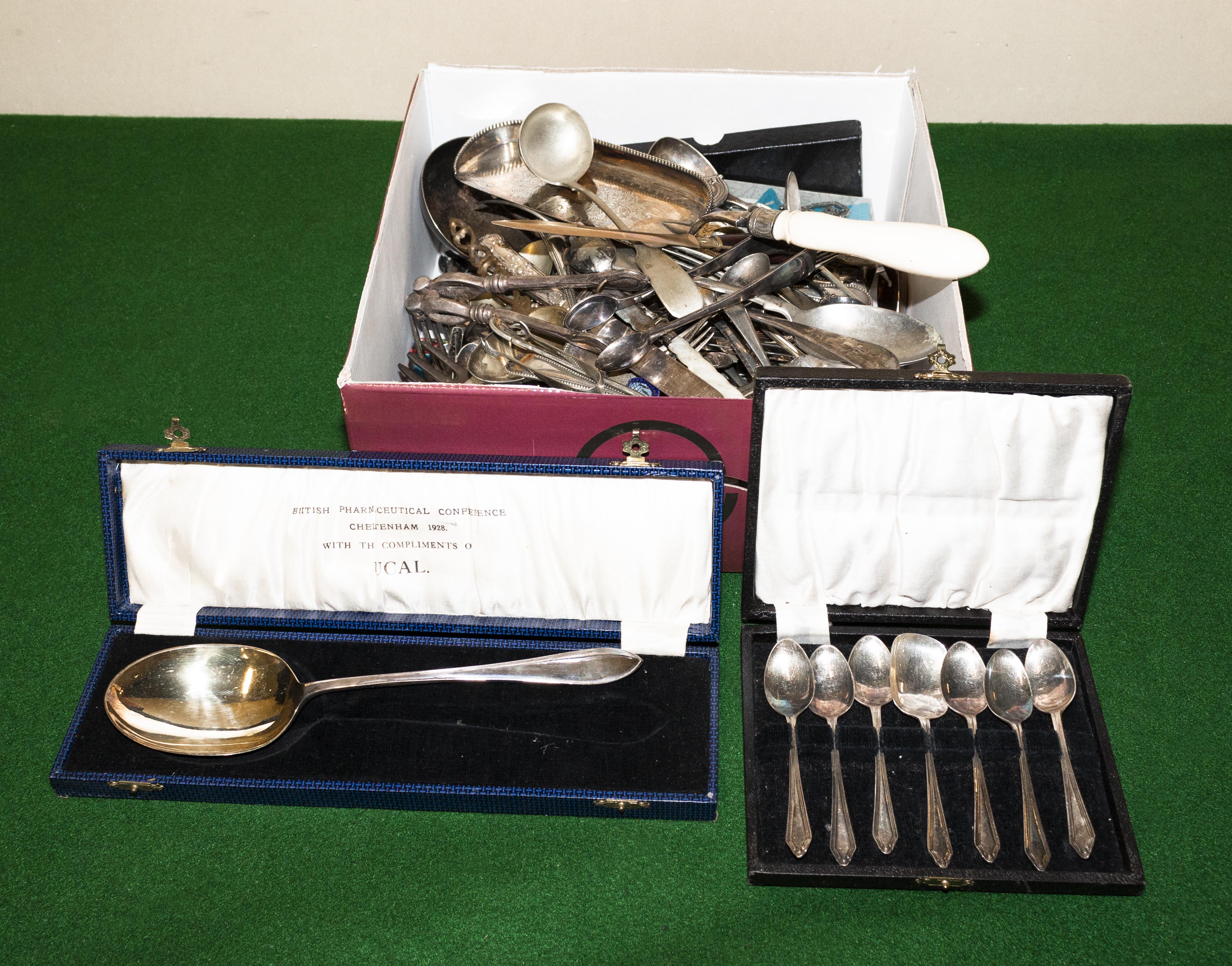 A box containing assorted cutlery