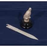 An ivory bird and letter opener