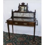 An Edwardian washstand with tile back and mirror