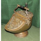 A good early Victorian brass coal scuttle.