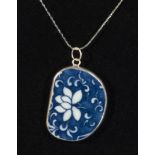 Ming dynasty porcelain shard on a sterling silver chain