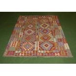 Vegetable dye wool Chobi Kilim rug 195cm x 153cm
