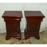 A pair of good quality reproduction mahogany bedside cabinets, matching lots 450 and 451