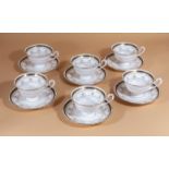 Six Shelley Gainsborough pattern cups and saucers