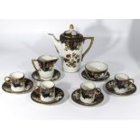 A decorative china coffee set
