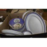 A box containing plates and ashets